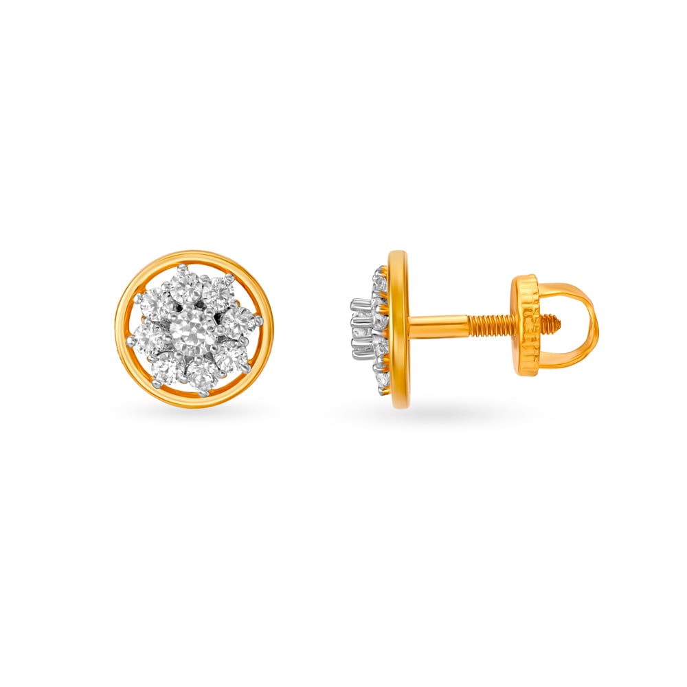 Twinkling Star Shaped Gold Stud Earrings for Kids,,hi-res image number null