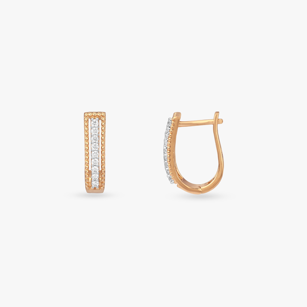 Slender Frame Diamond Hoop Earrings,,hi-res image number null