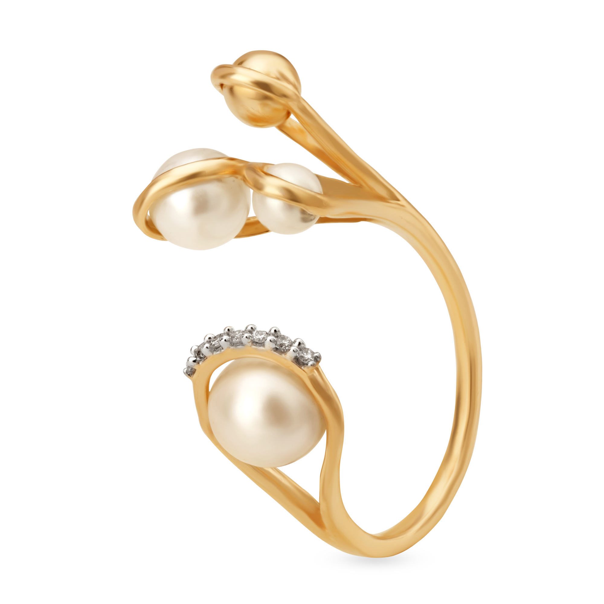 14KT Pearl and Diamond Ring,,hi-res image number null