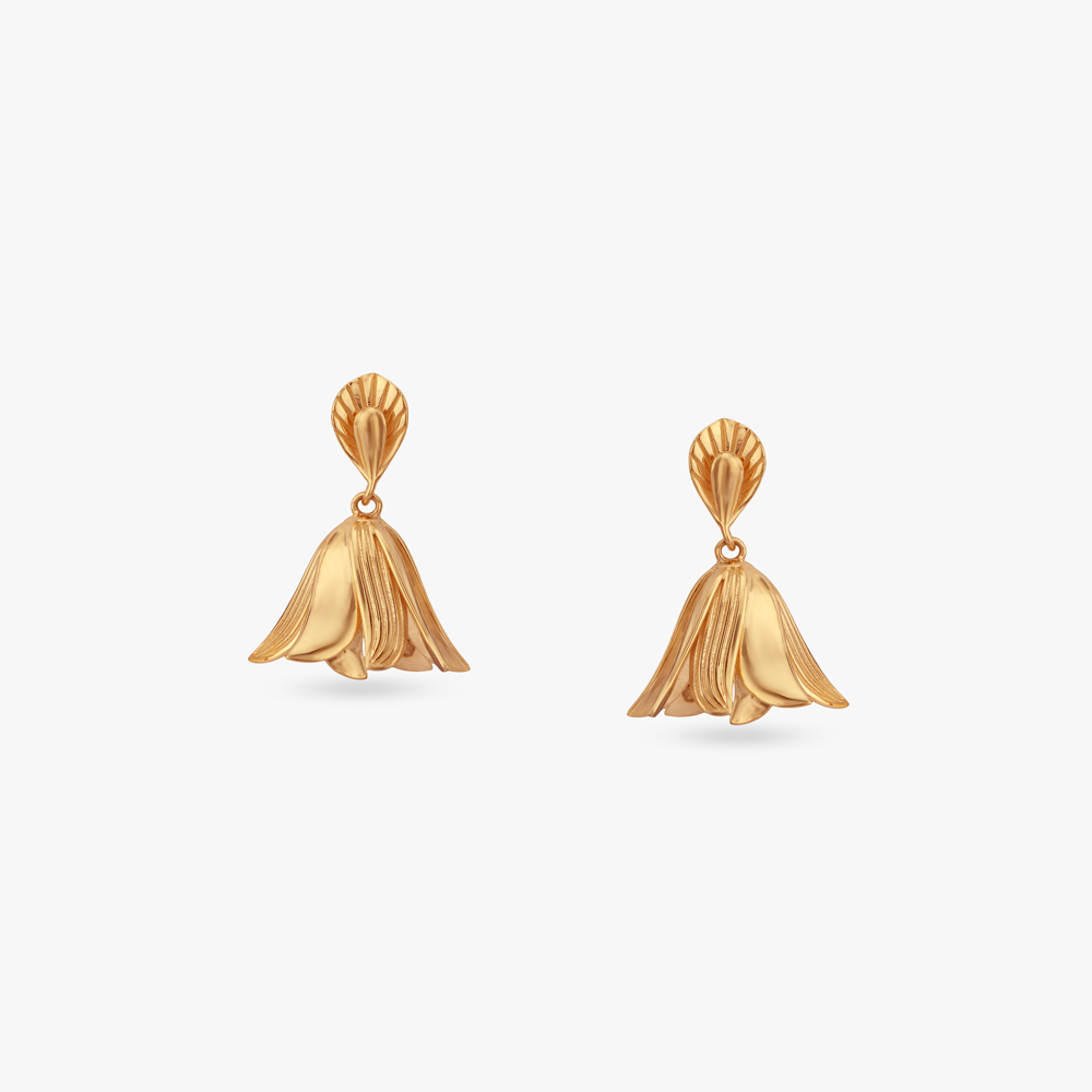 

Radiate Bloom Gold Jhumka Earrings