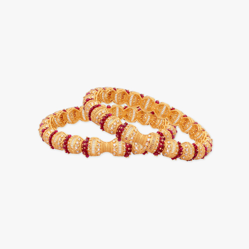 Bunching Interlace Gold Bangle,,hi-res image number null