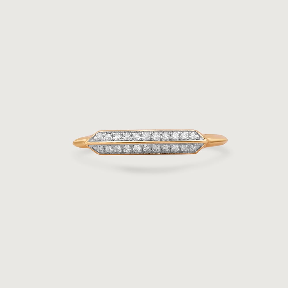 Bold Lines Gold & Diamond Finger Ring,,hi-res image number null