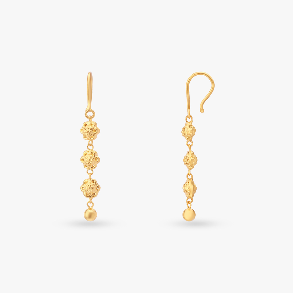 Floral Cascade Gold Hoop Earrings,,hi-res image number null