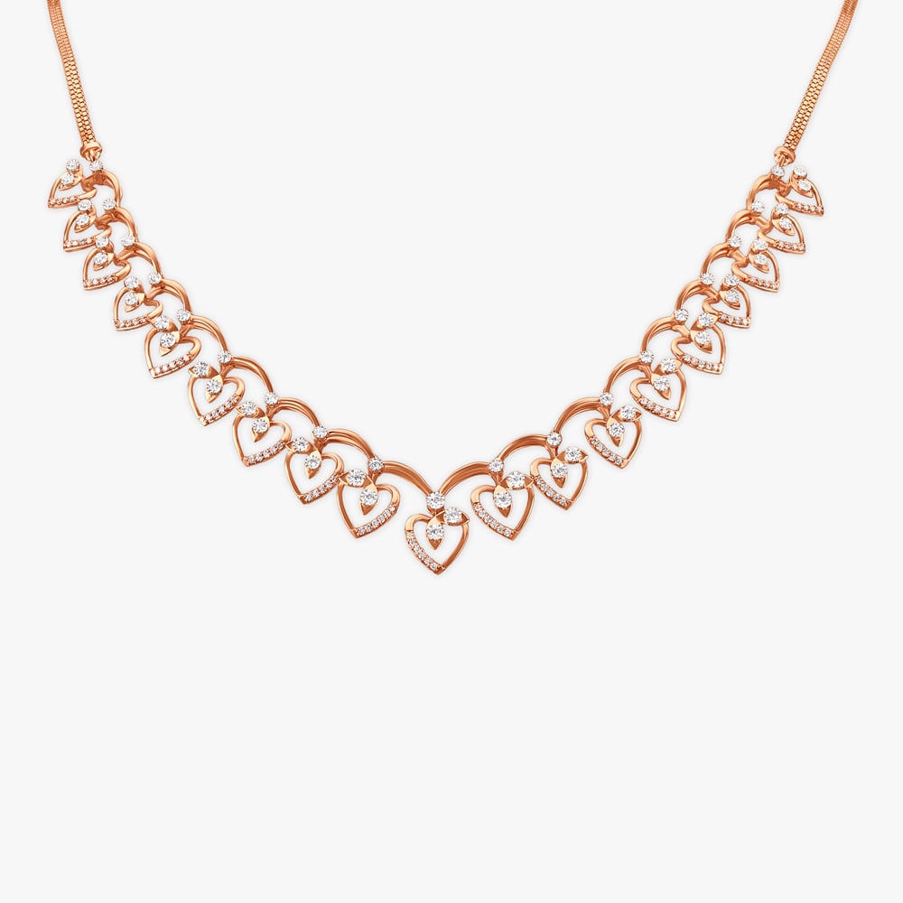 Romantic Heart Diamond Necklace Set,,hi-res image number null