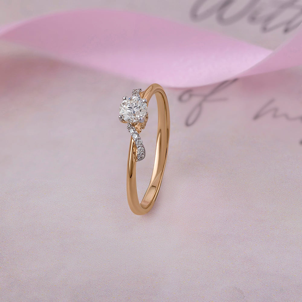 Starlit Heart 14 kt Gold & Diamond Ring,,hi-res image number null