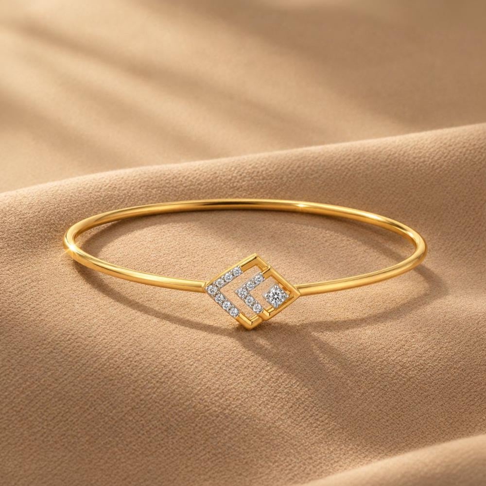 Nested Chevron Diamond Bangle,,hi-res image number null