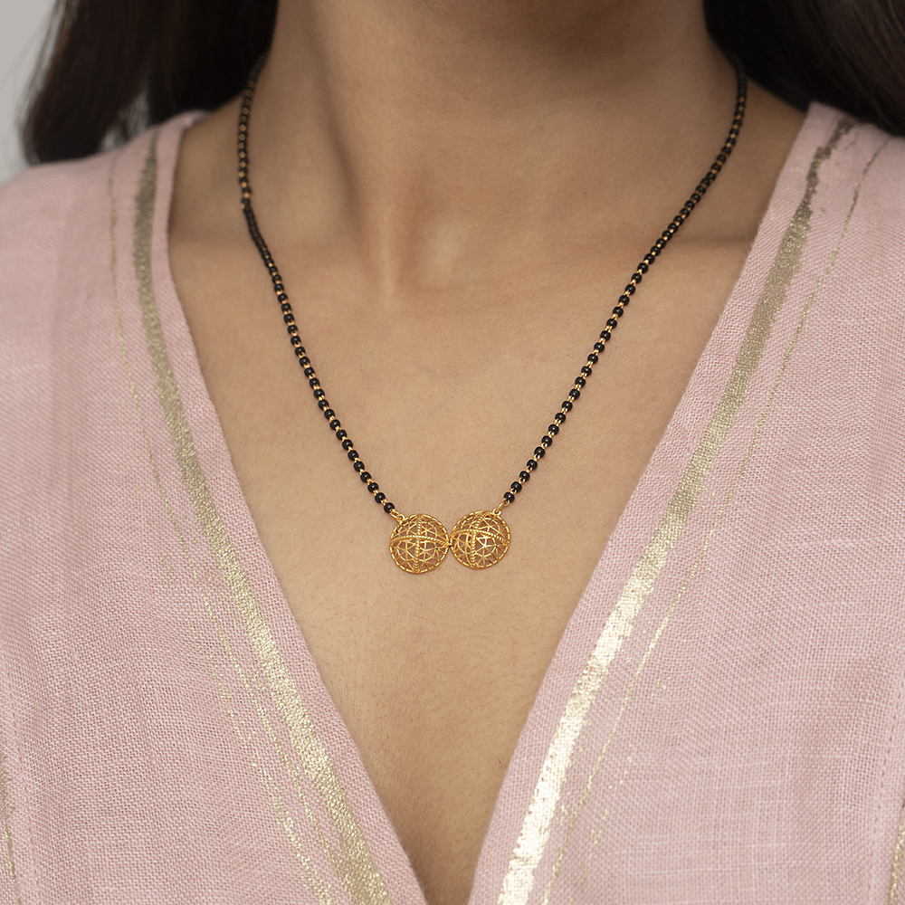 Perfectly Paired Gold & Diamond Viti Mangalsutra,,hi-res image number null