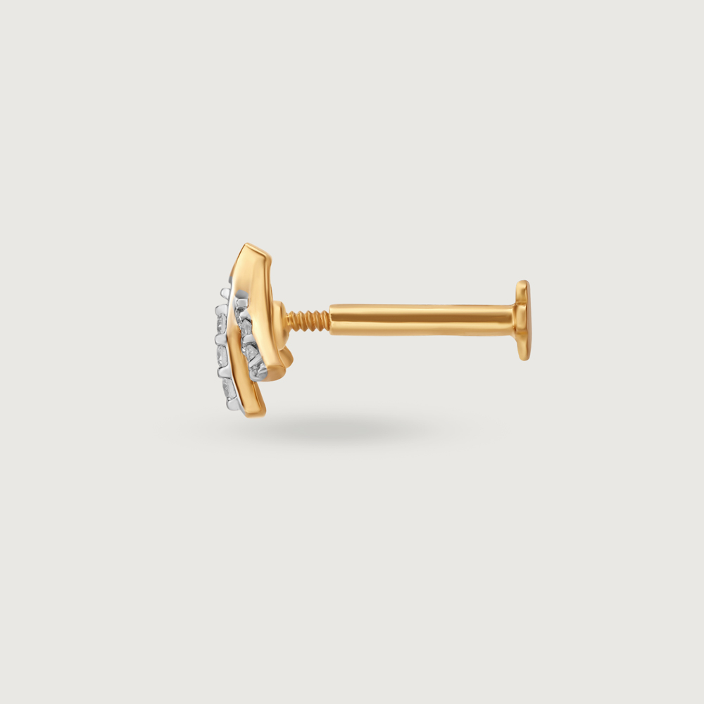 Stellar Elegance 14KT Diamond Nose Pin,,hi-res image number null