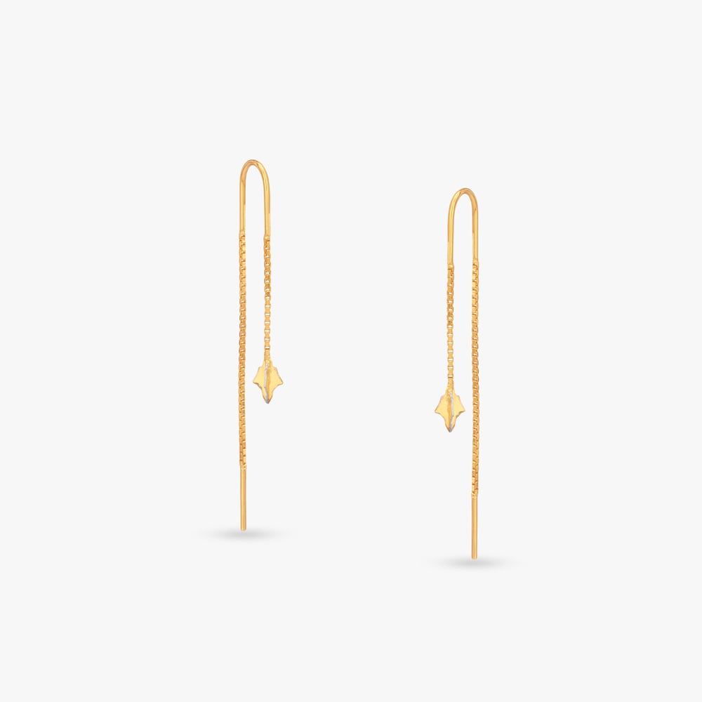 Cascading Leaf Gold Hoop Earrings,,hi-res image number null