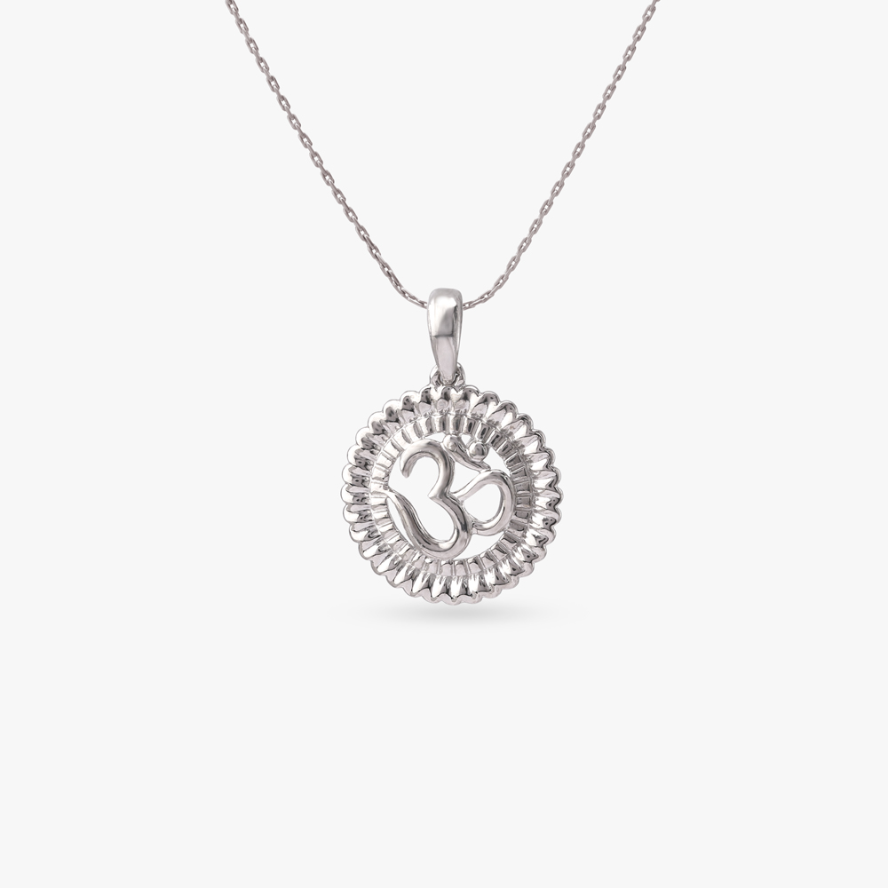 Om Chakra Silver Pendant,,hi-res image number null