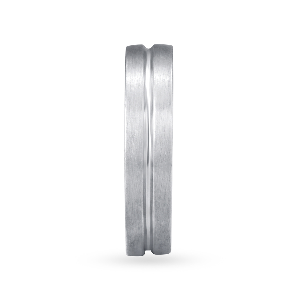 Classy Ridged Platinum Ring,,hi-res image number null