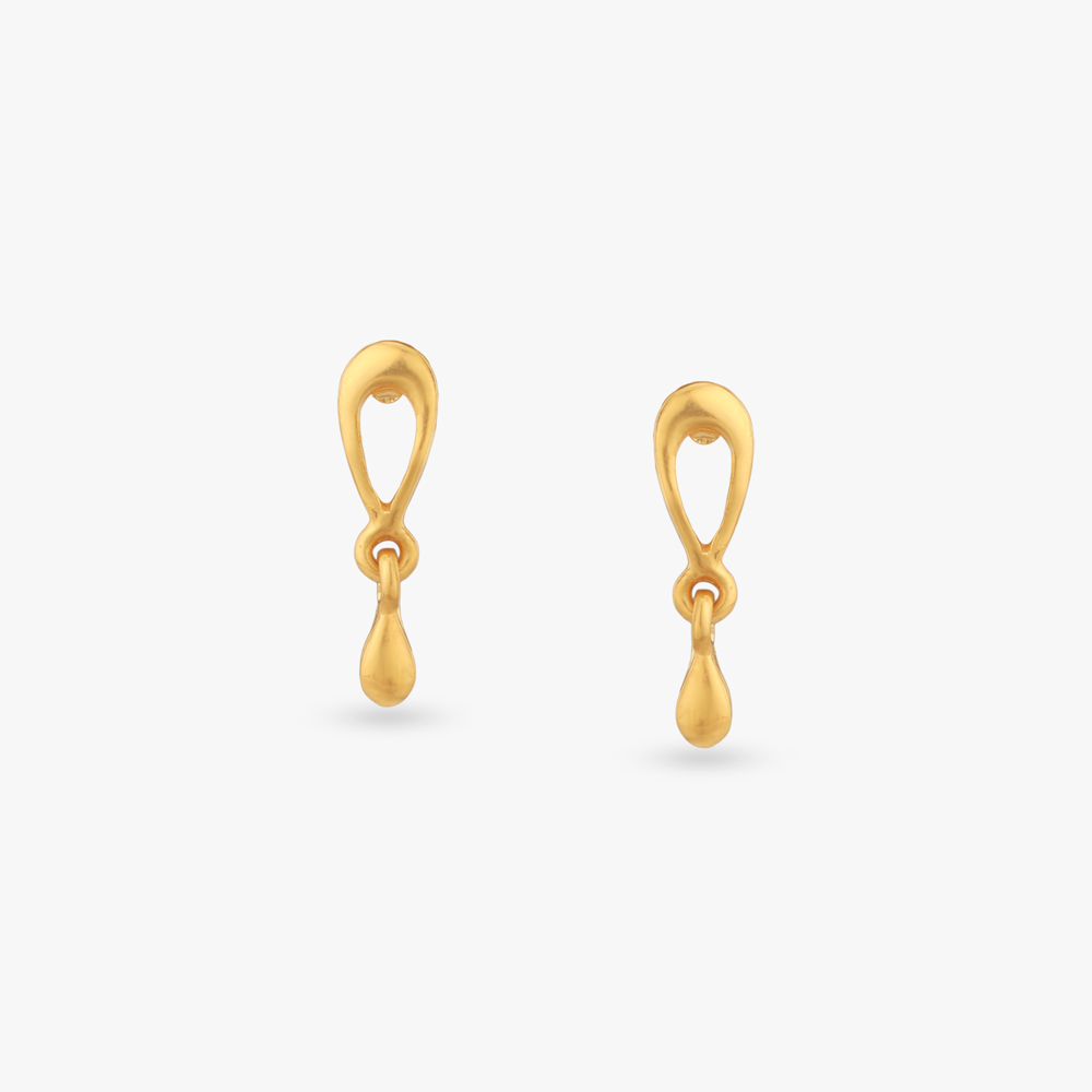 

Dewdrop Charm Gold Stud Earrings