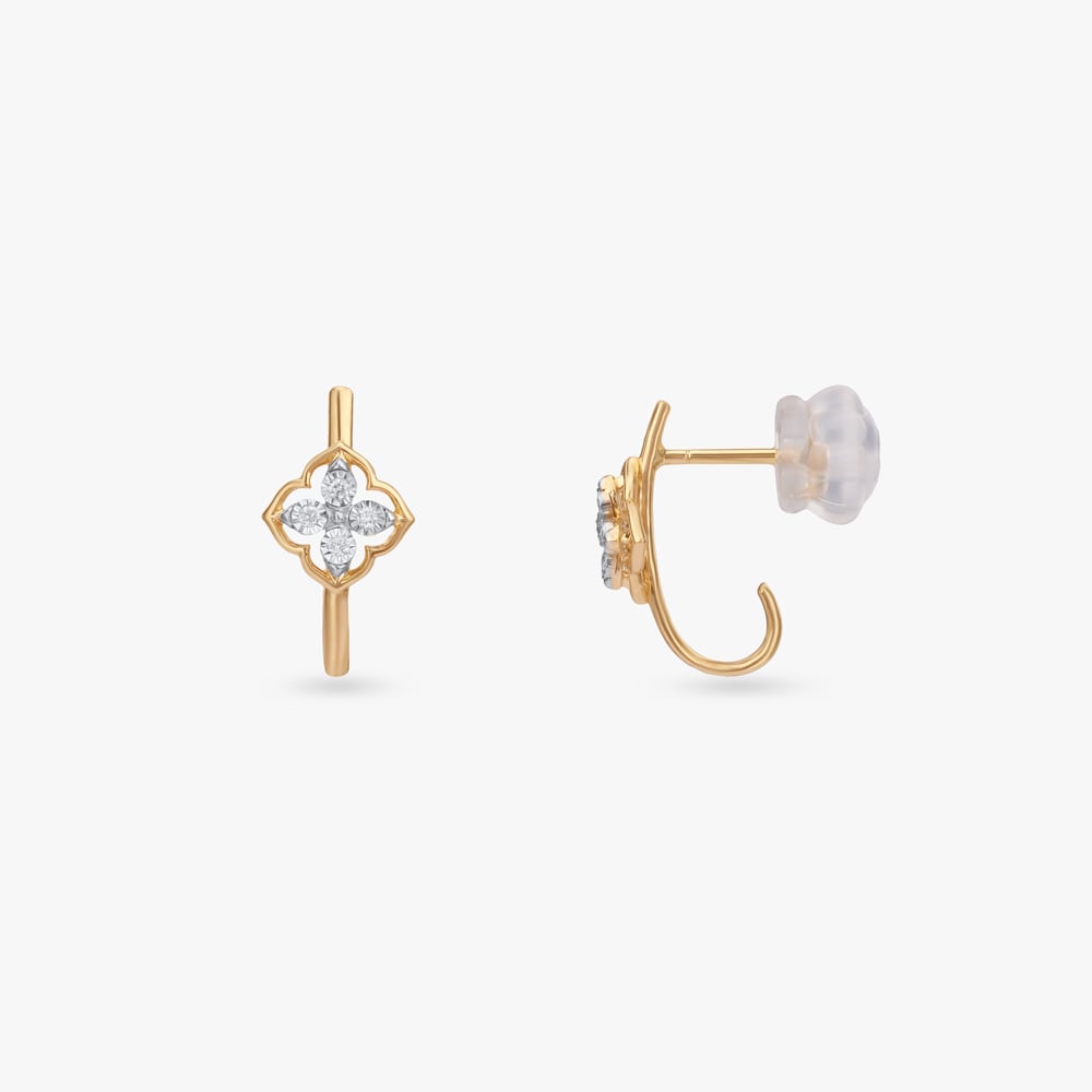 Heritage Grid Diamond Hoop Earrings,,hi-res image number null