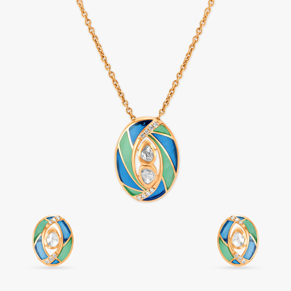 Unicorn Magic Pendant with Chain and Earring Set,,hi-res image number null