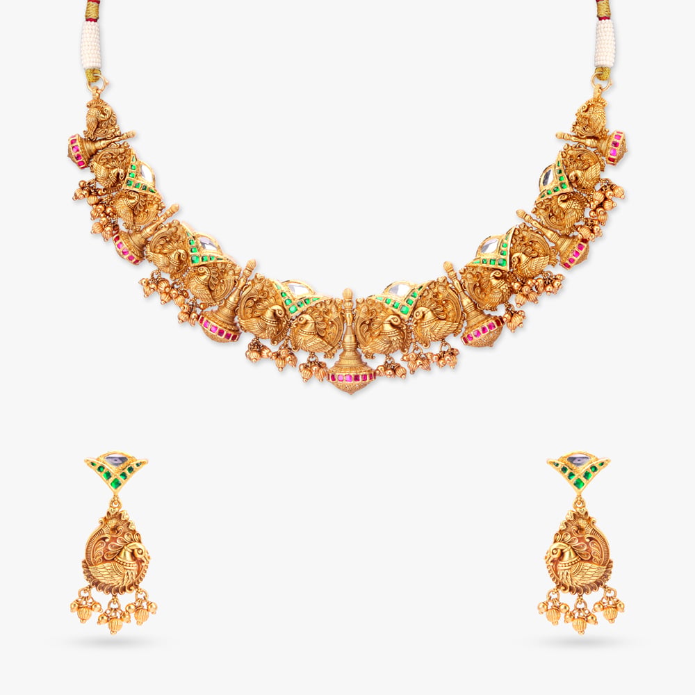 Graceful Wings Gold Necklace set,,hi-res image number null