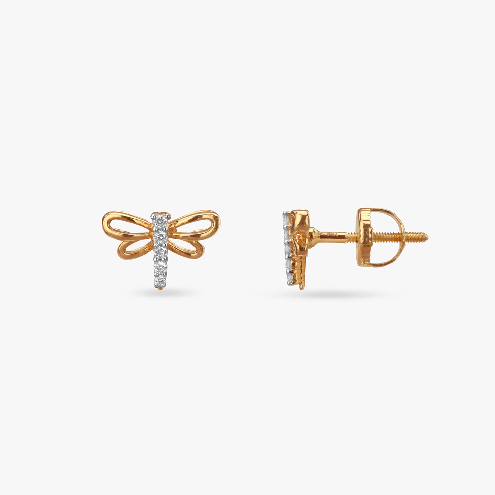 Dainty Wings Diamond Pendant and Earrings Set For Kids,,hi-res image number null