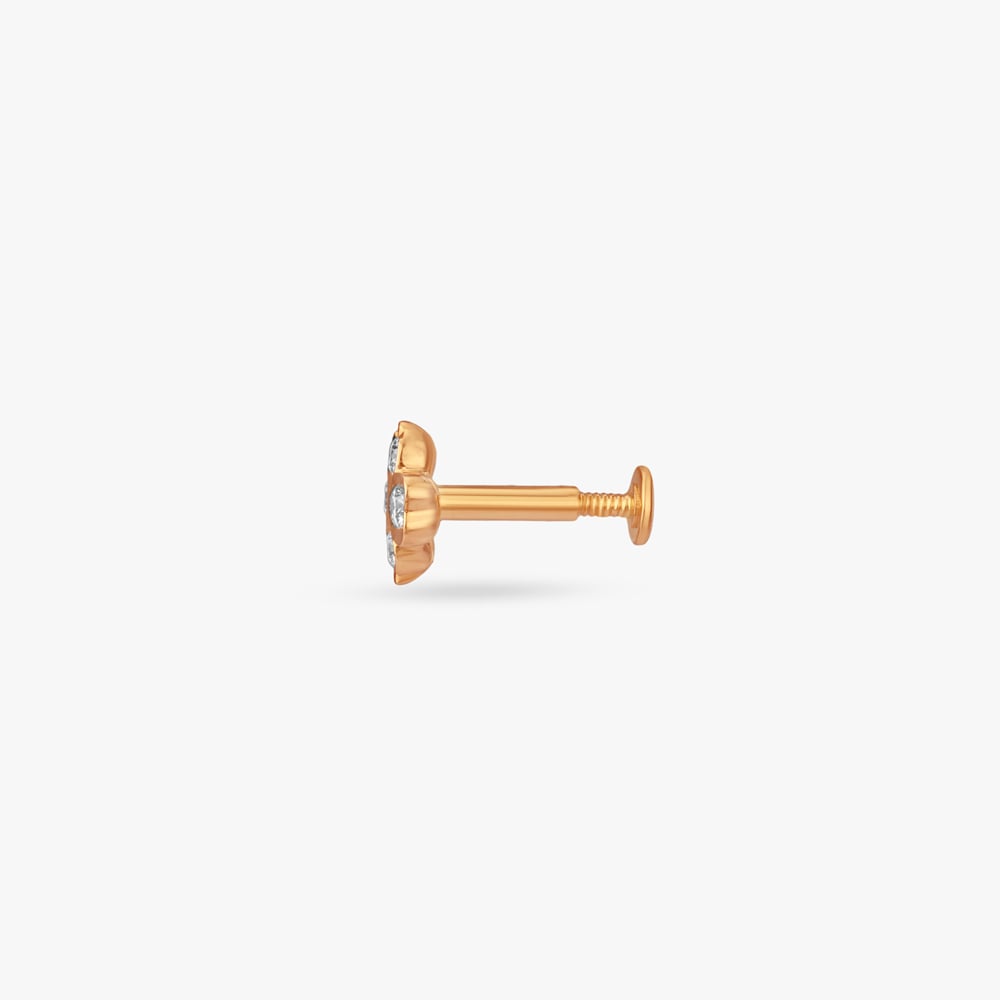Clover Spark Diamond Nose Pin,,hi-res image number null