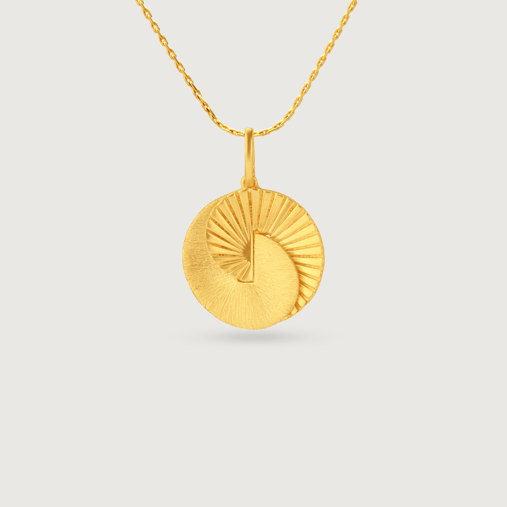 Radiant Sculpted Gold Pendant,,hi-res image number null