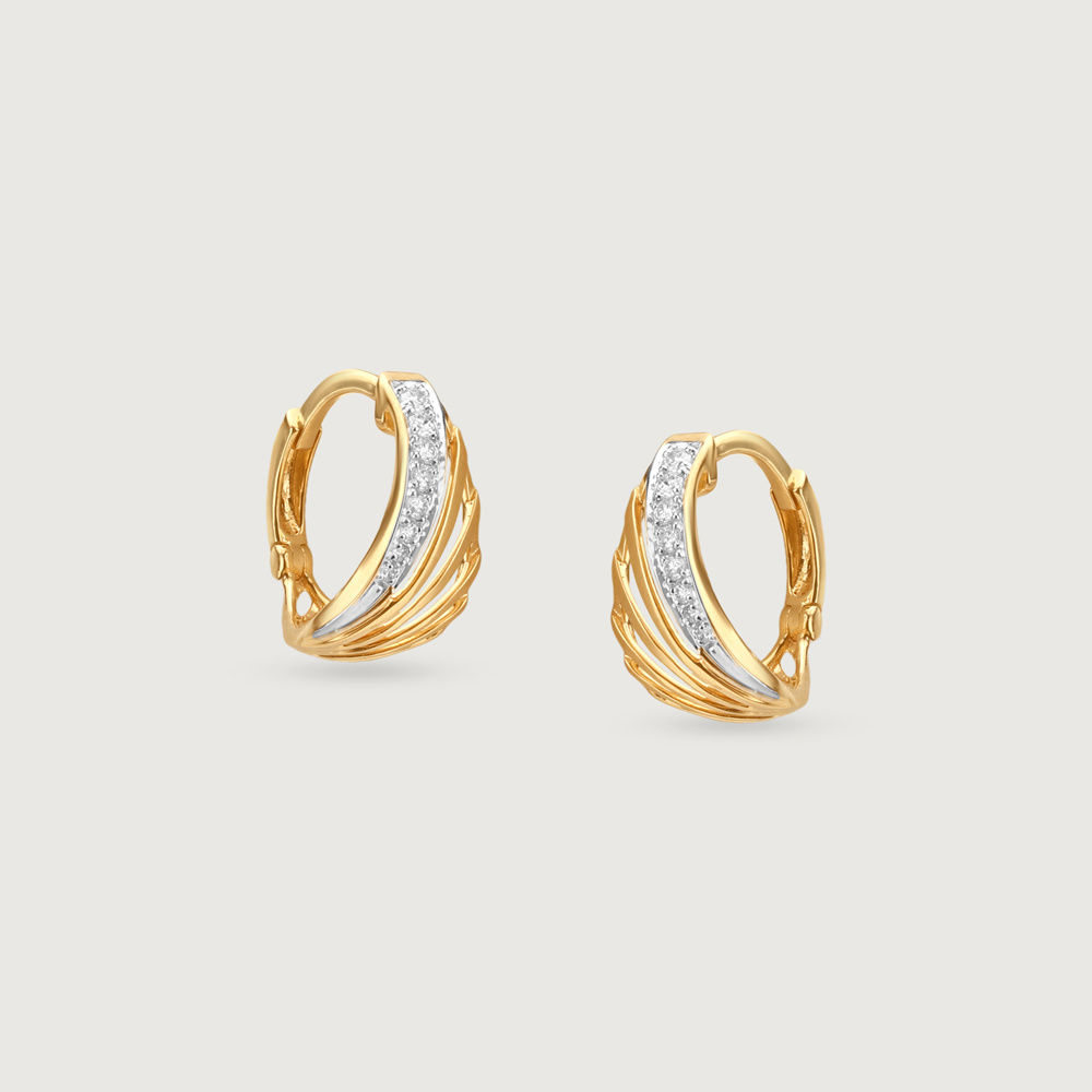 Luminous Arc Diamond Hoop Earrings,,hi-res image number null