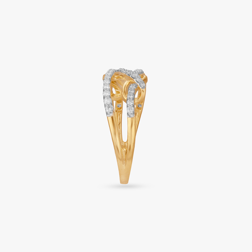 Infinity Knot Diamond Finger Ring,,hi-res image number null