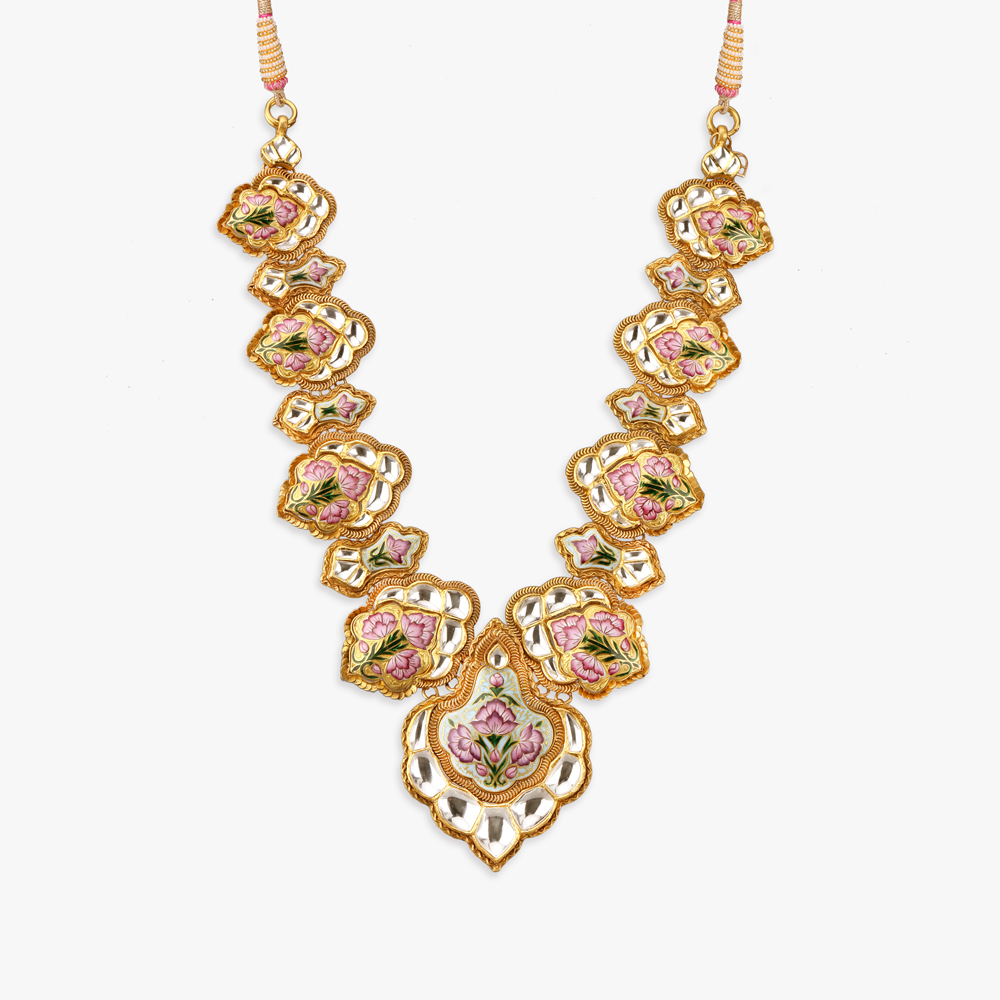Floral Splendor Gold Necklace Set