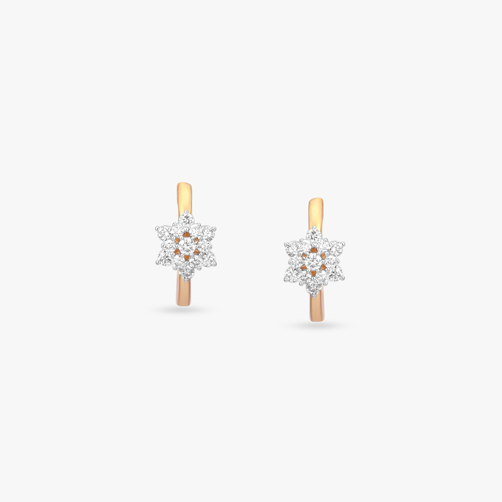Floral Spark Diamond Hoop Earrings,,hi-res image number null