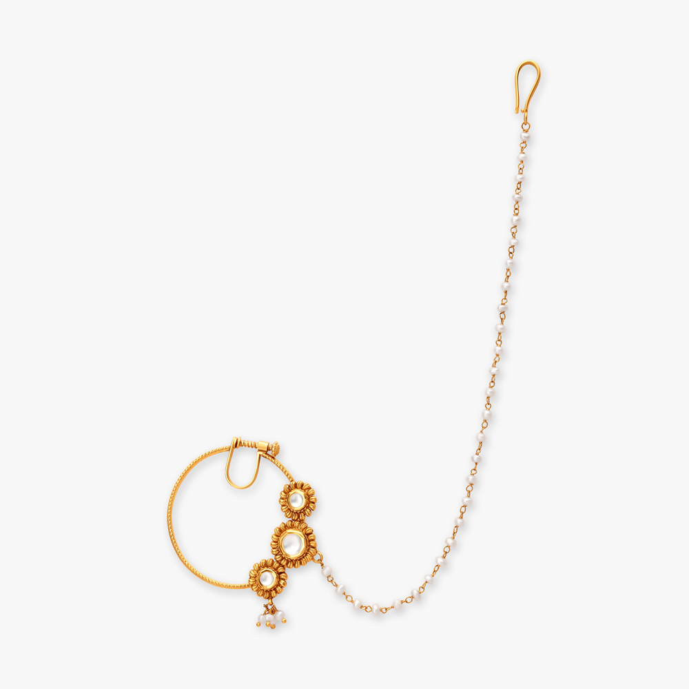 Charming glass kundan Nose Pin,,hi-res image number null