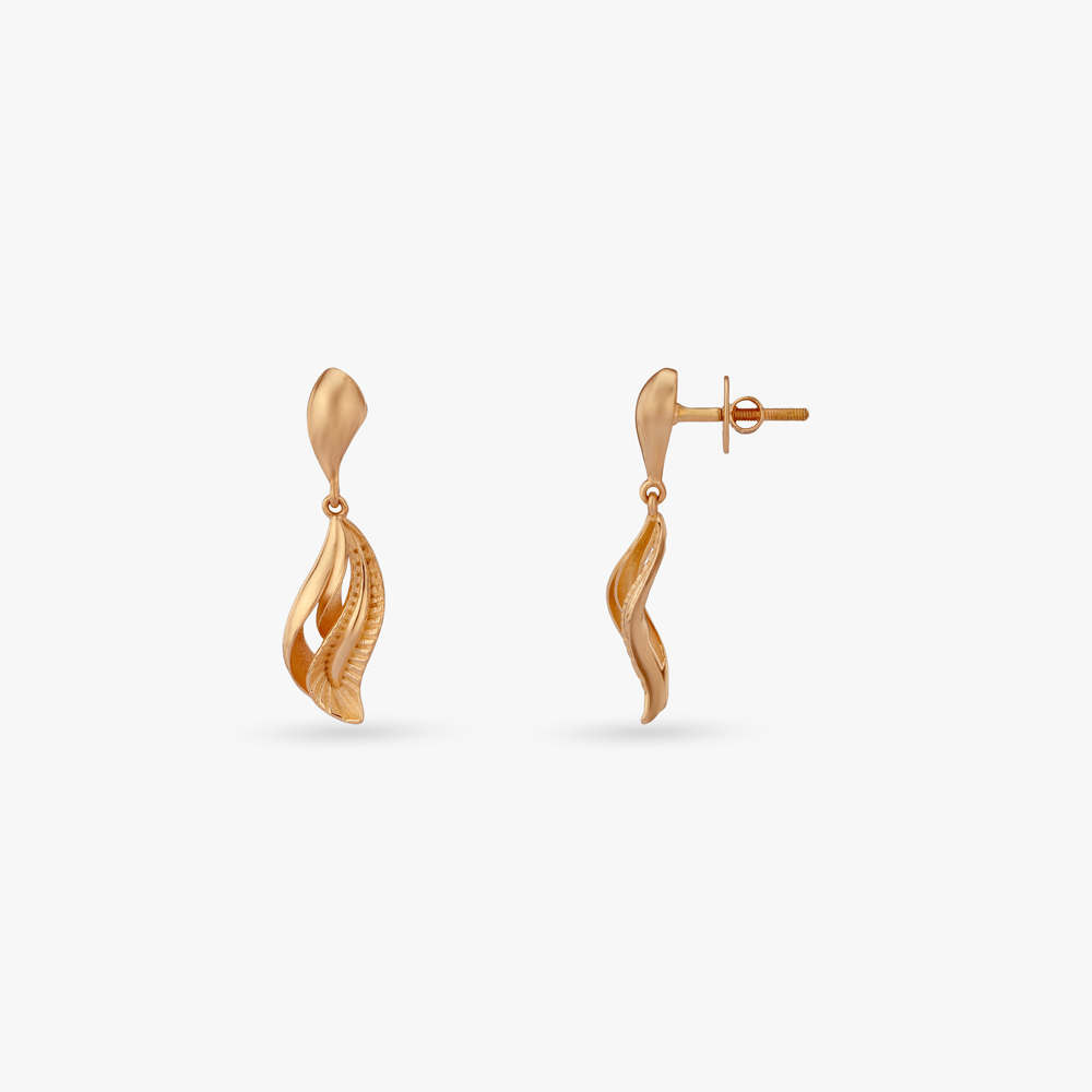 Flowing Wave Gold Pendant and Earrings Set,,hi-res image number null