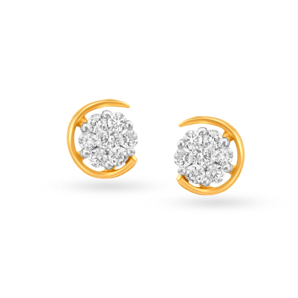 Pretty Seven Stone Diamond Stud Earrings,,hi-res image number null