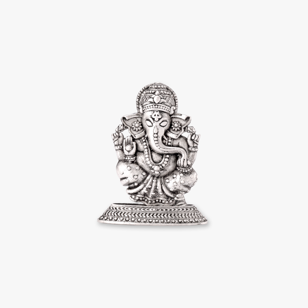 Auspicious Ganesha and Lakshmi Silver Idol,,hi-res image number null