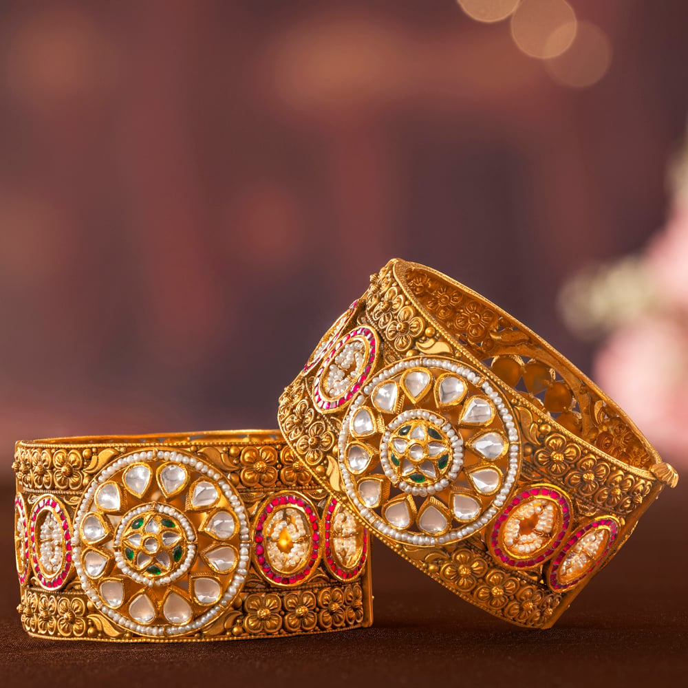 Nakshi Elegance Gold Bangles,,hi-res image number null