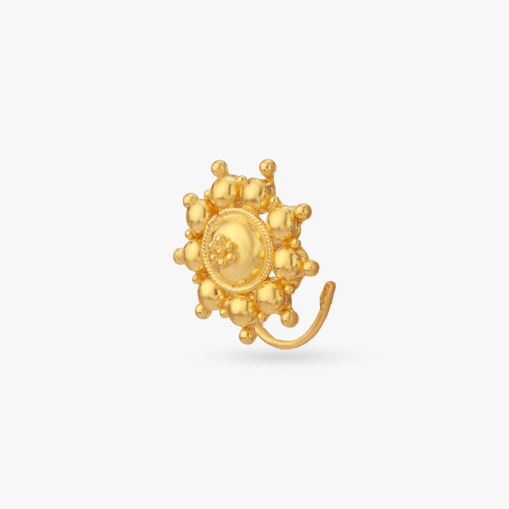 

Beaded Halo Gold Nose Pin