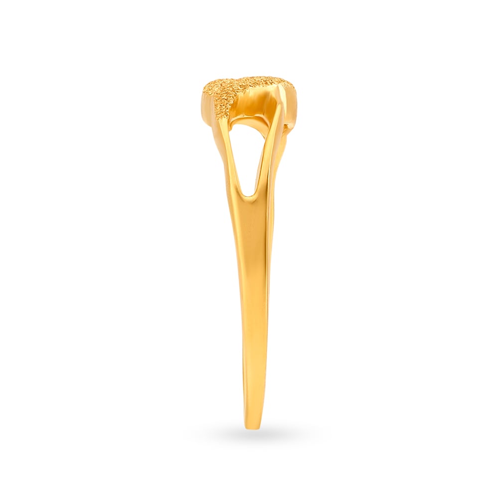 Unique 22 Karat Yellow Gold Leaf Finger Ring,,hi-res image number null