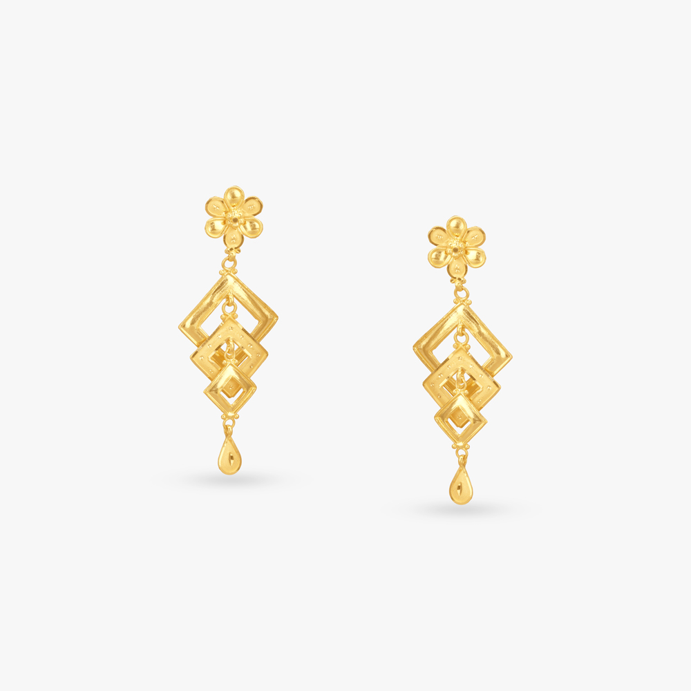 

Sunset Squares Gold Drop Earrings