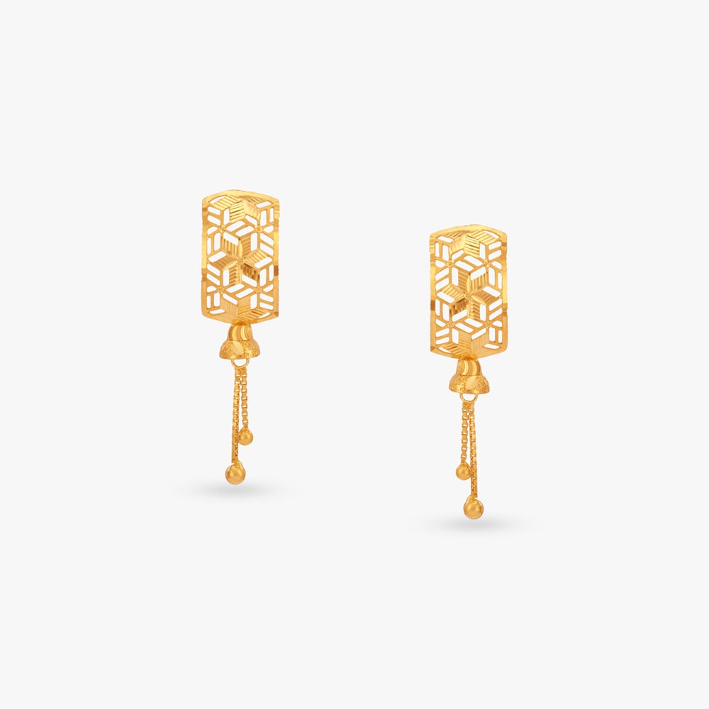 

Geometric Charm Gold Drop Earrings