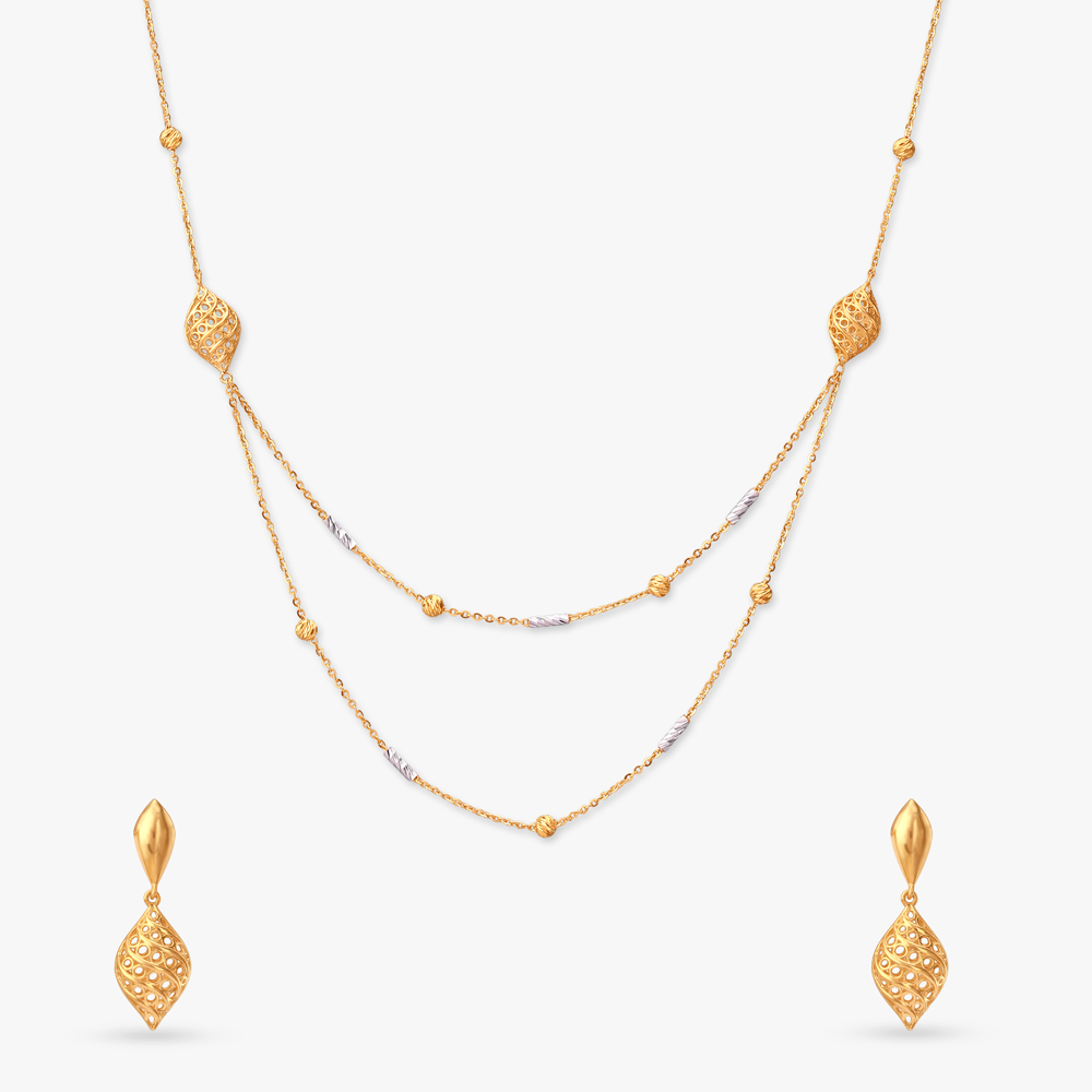Leaf Muse Gold Necklace Set,,hi-res image number null