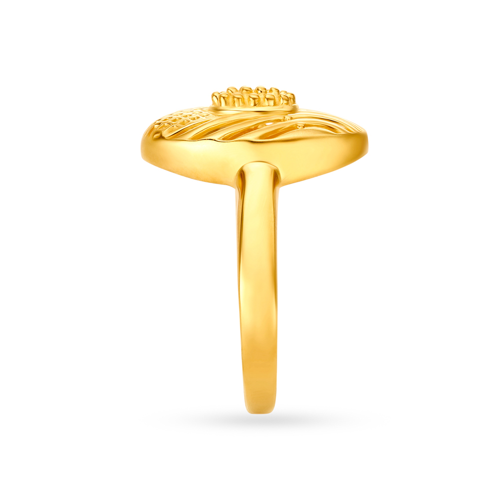 Alluring Yellow Gold Oval Finger Ring,,hi-res image number null