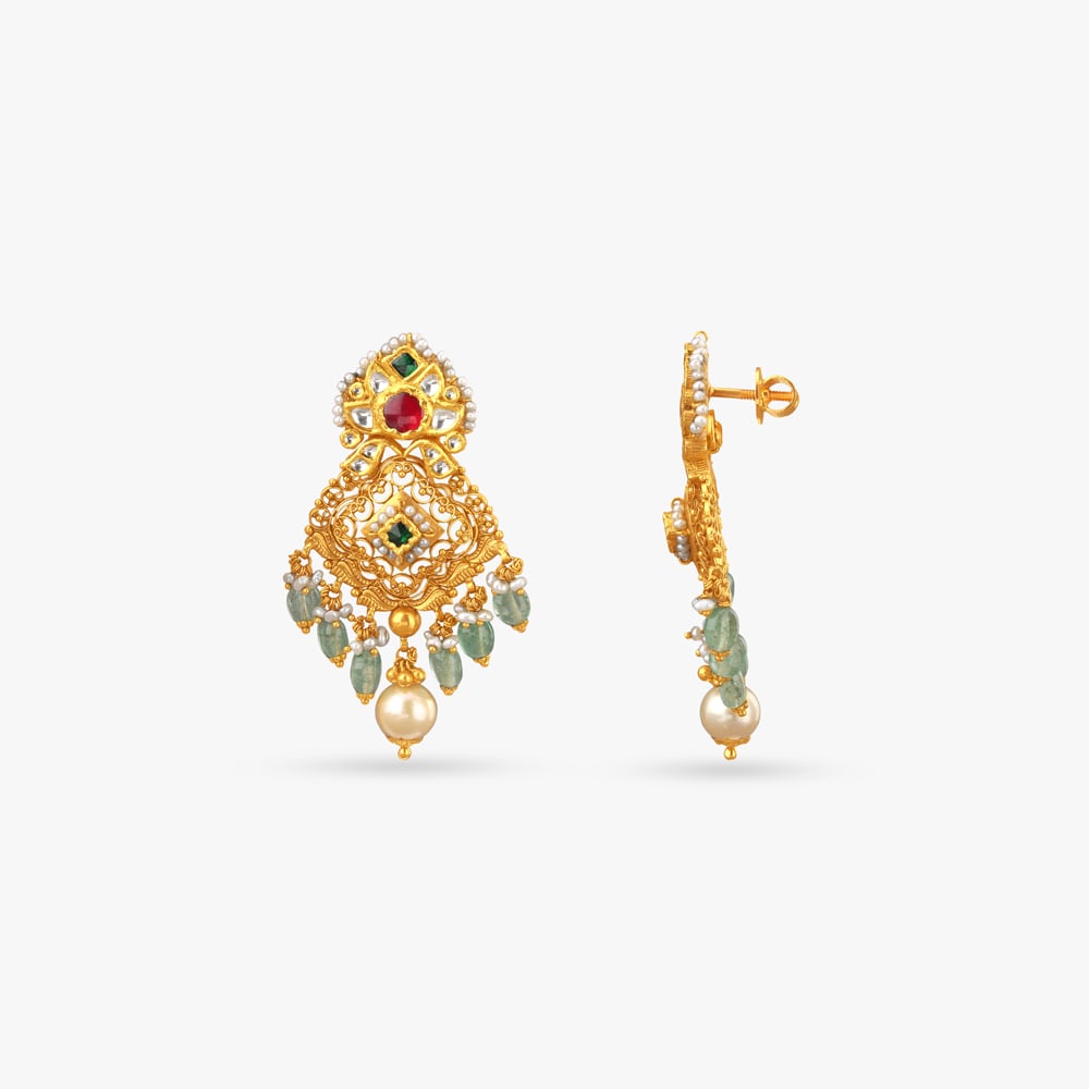 Jaalidar Kali Gold Necklace set,,hi-res image number null