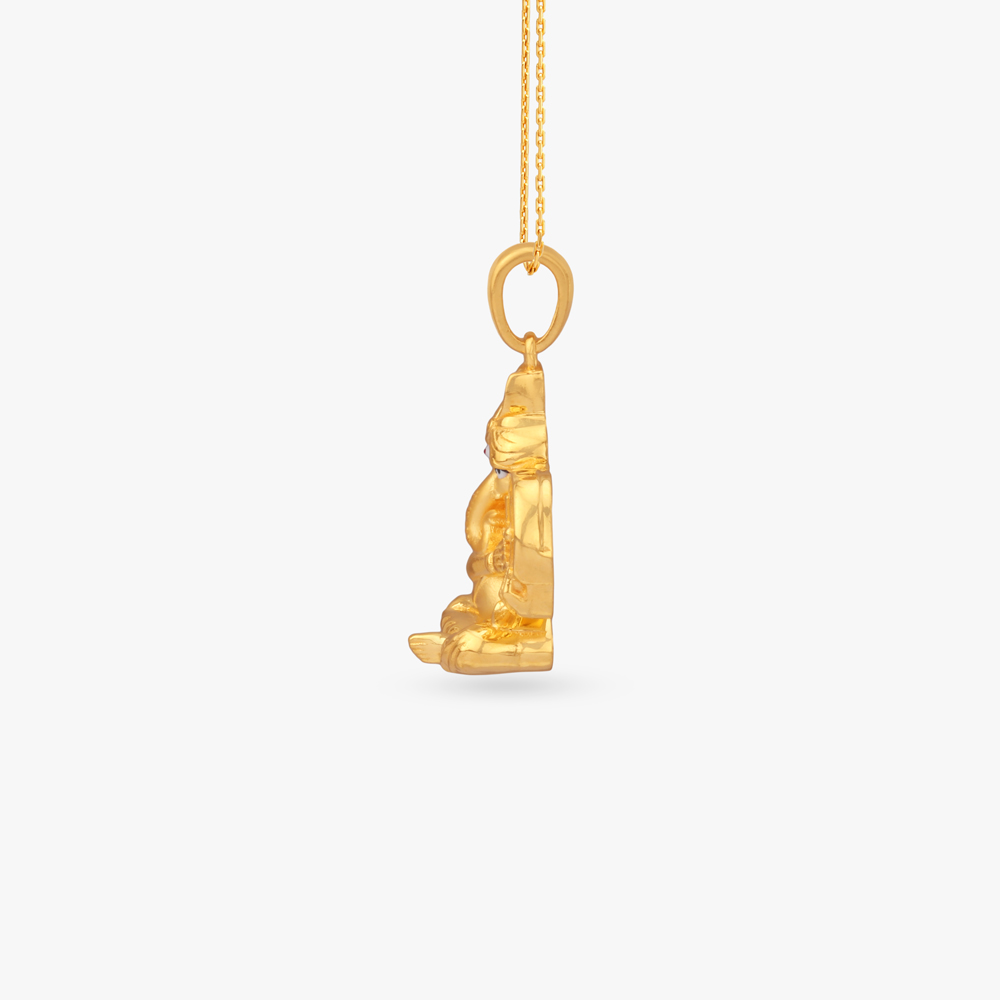 Swastik Ganesha Gold Pendant,,hi-res image number null