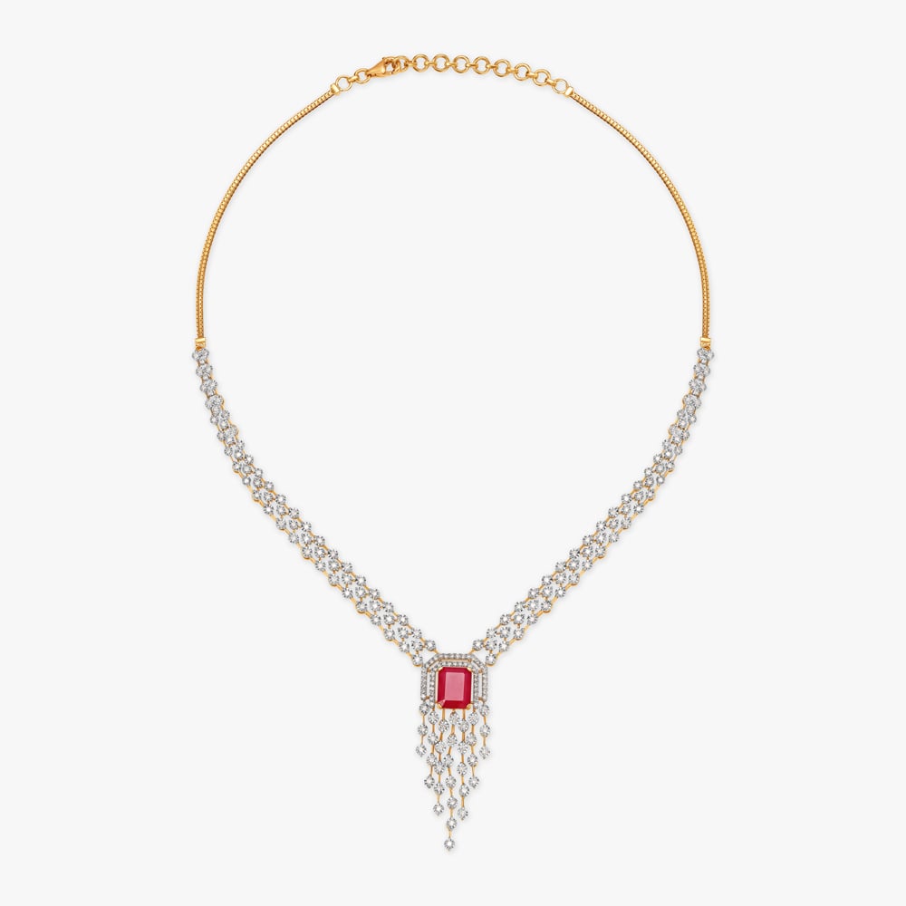 Fiery Cascades Natural diamond Necklace Set,,hi-res image number null