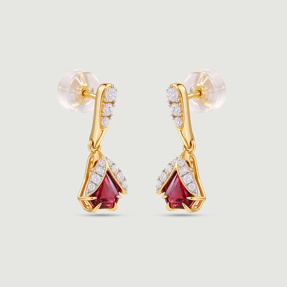 Joyful Lantern Pink Garnet Drop Earrings,,hi-res image number null