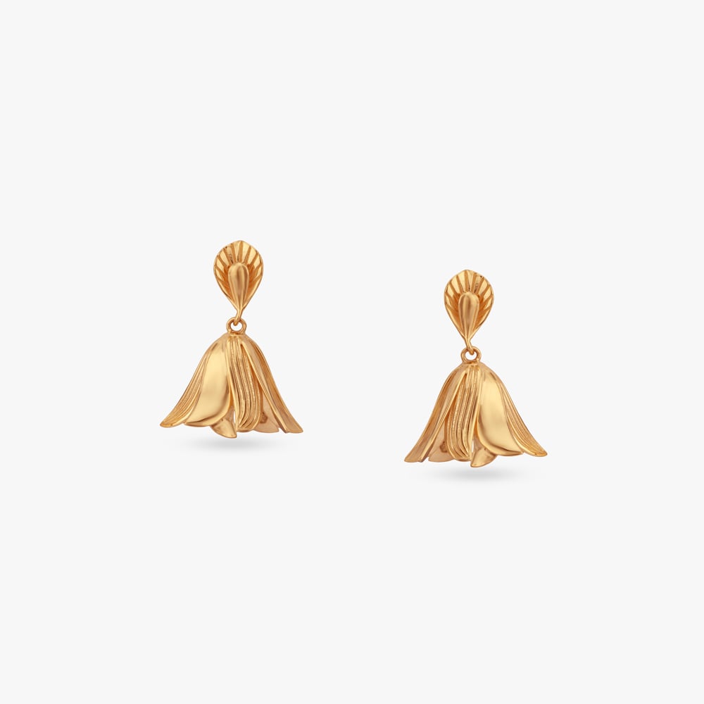 

Radiate Bloom Gold Jhumka Earrings