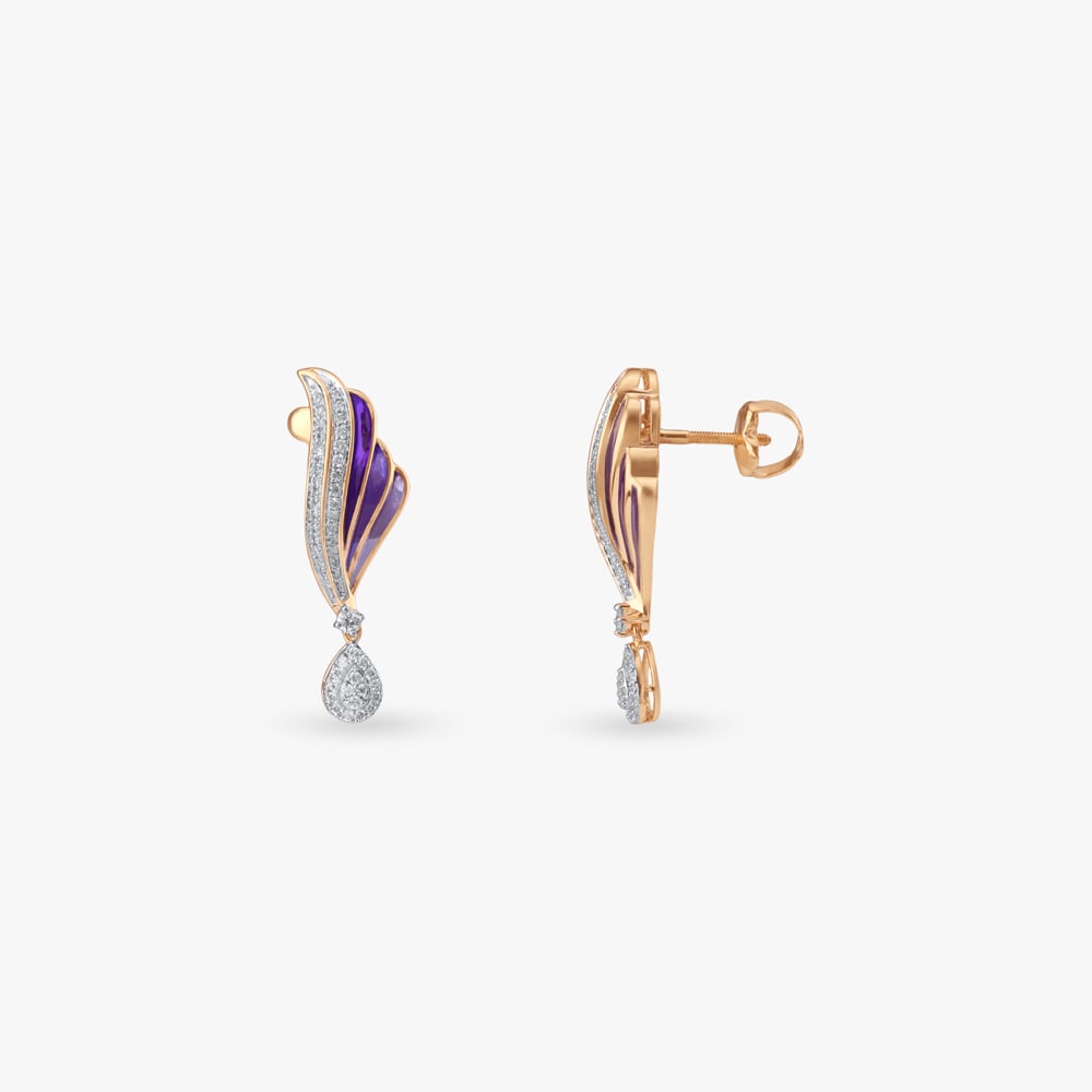 Rising Wing Diamond Drop Earrings,,hi-res image number null