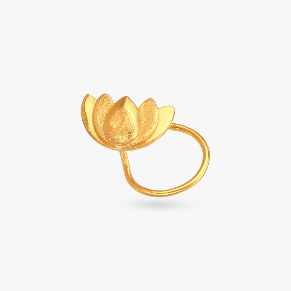 Lotus Grace Gold Nose Pin,,hi-res image number null