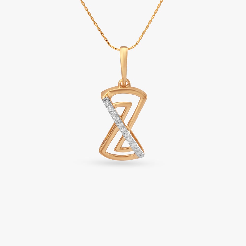 Geometric Flow Diamond Pendant,,hi-res image number null