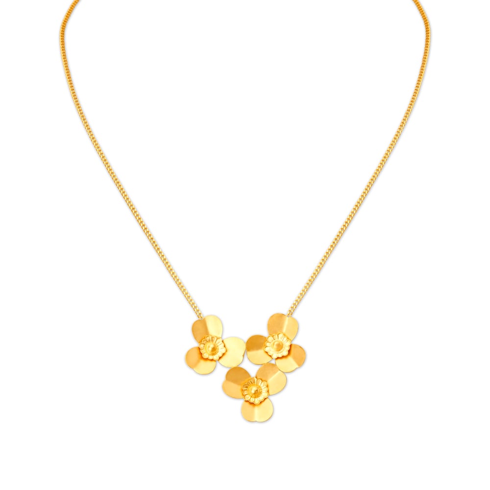 Spectacular Floral pattern Gold Chain for Kids