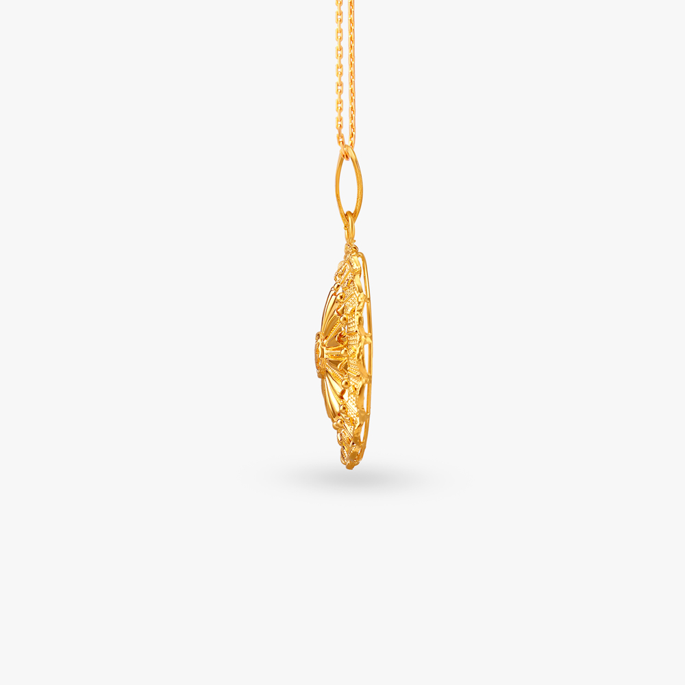 Radiant Sunburst Gold Pendant and Earrings Set,,hi-res image number null