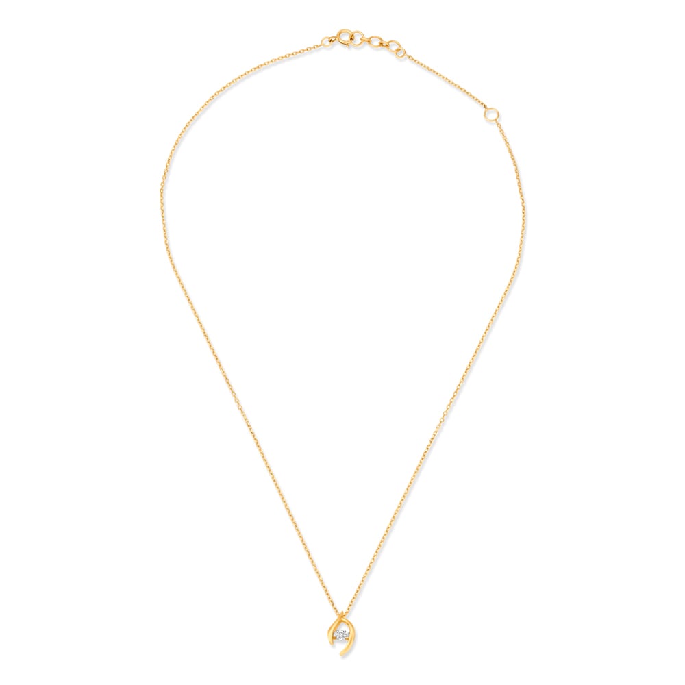 Aesthetic Dual Tone Pendant and Chain in Yellow and White Gold,,hi-res image number null