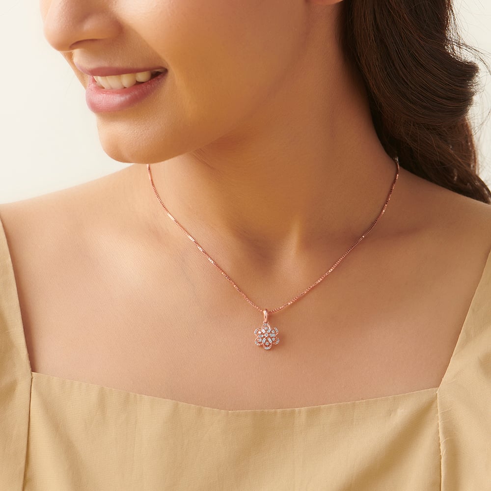 Slender Petals Diamond Pendant,,hi-res image number null