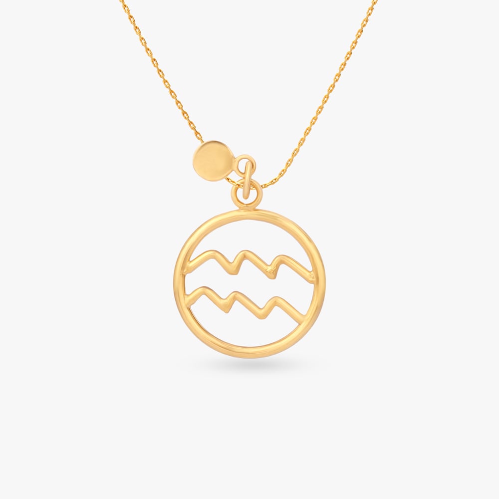 

Aquarius Circle Gold Pendant
